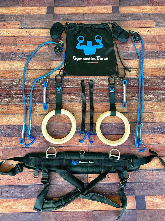 BUNDLE 1 (SAVE 39 USD) RINGS + IRON CROSS + BACK FLIP SYSTEM LARGE HARNESS