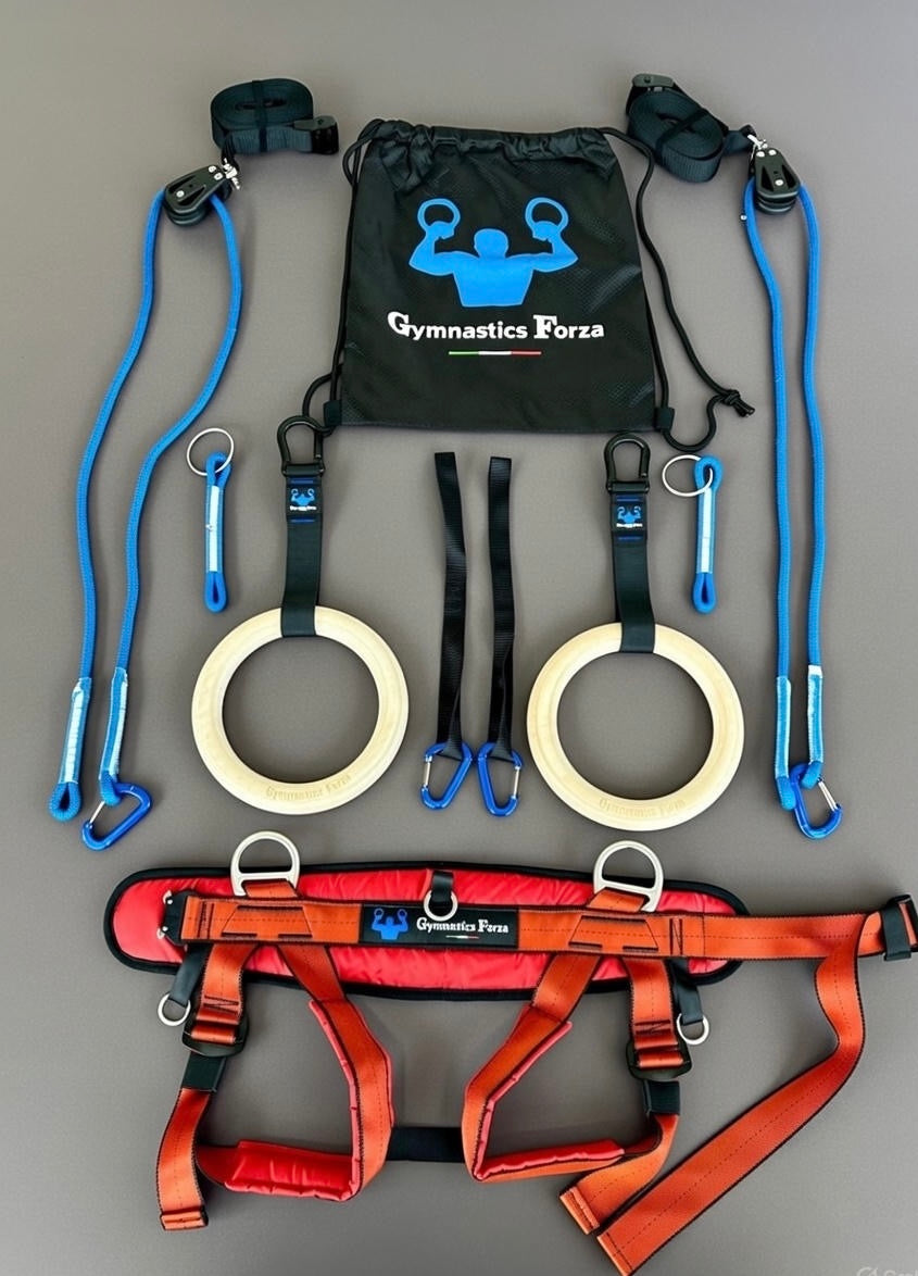 Kid training with Forza Rings — red harness