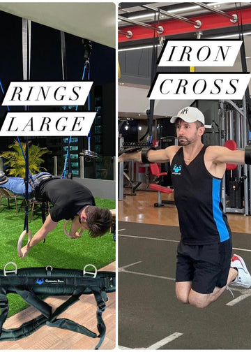 BUNDLE 1 (SAVE 39 USD) RINGS + IRON CROSS + BACK FLIP SYSTEM LARGE HARNESS